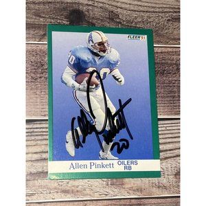 Allen Pinkett signed Autographed Oilers 1991 Fleer football card